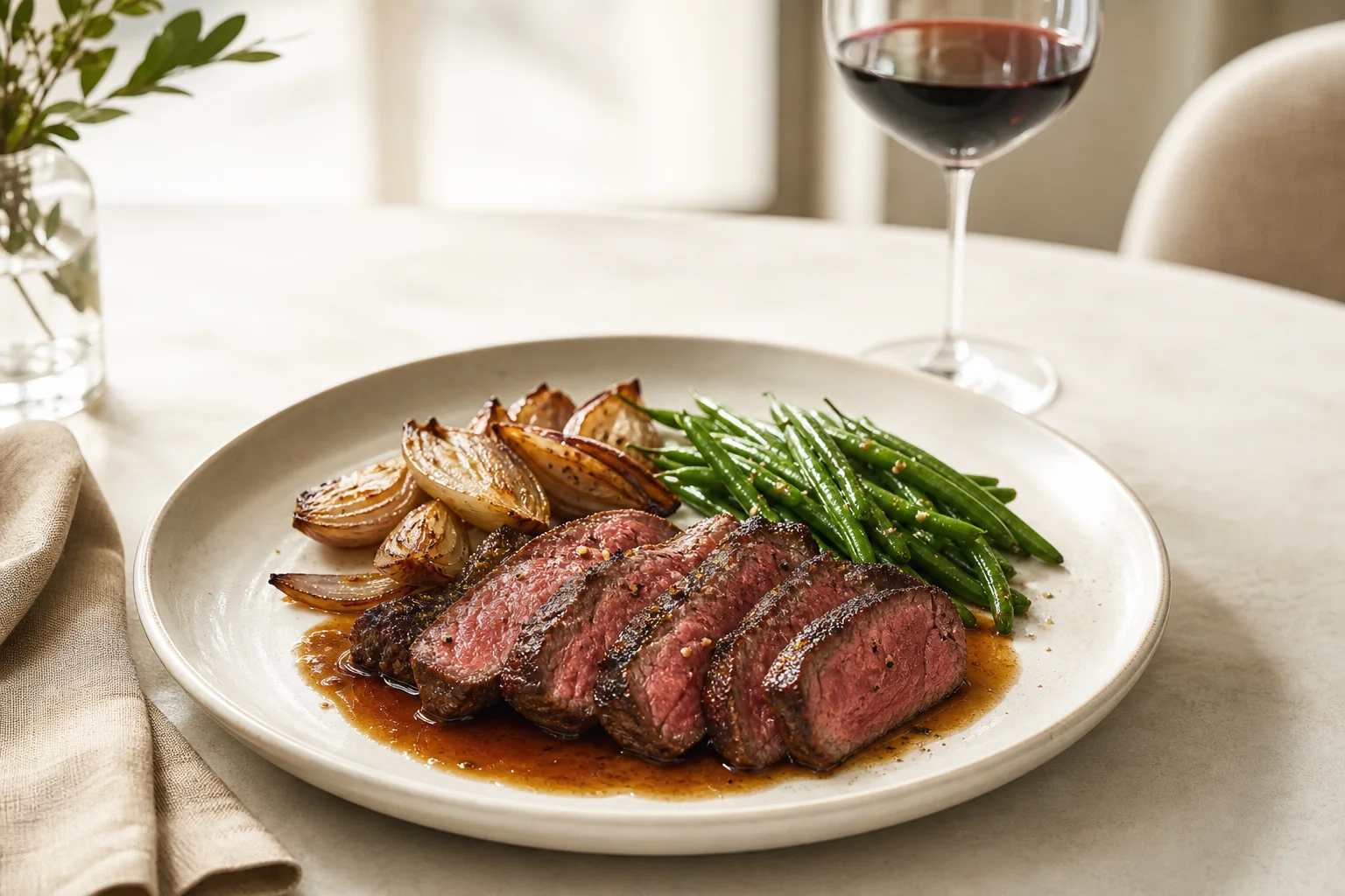 A bright culinary setting with game