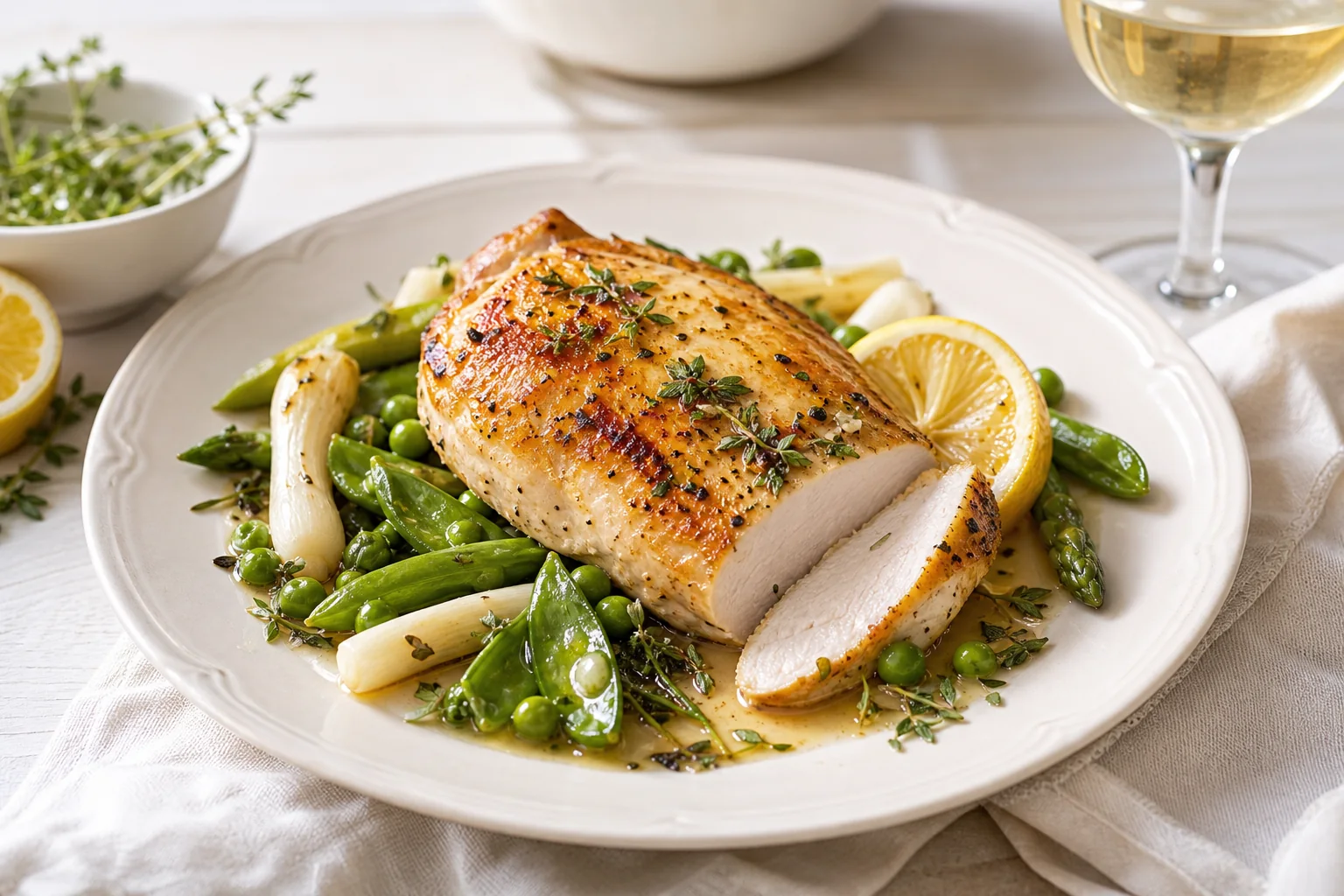 A bright culinary setting with turkey