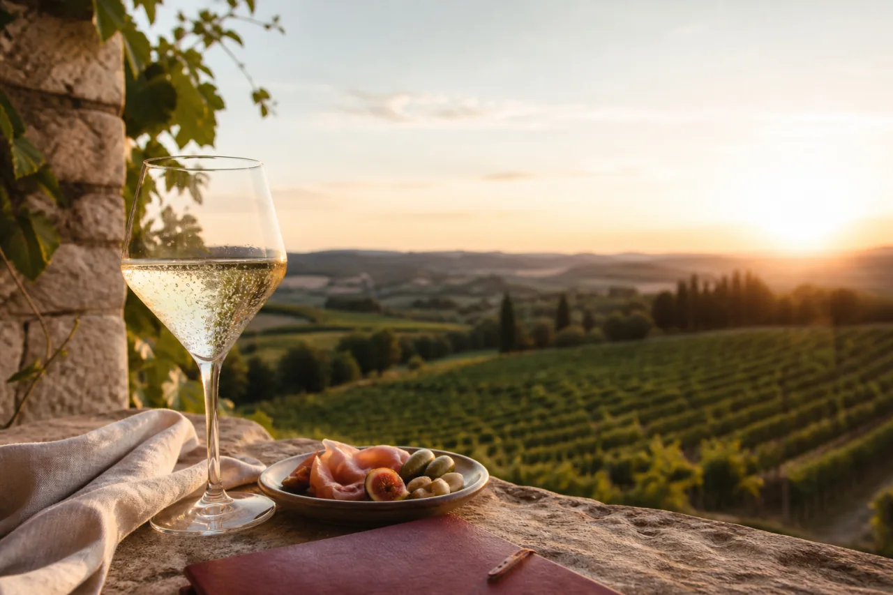 Ein lichter Weinberg, an dem Weinwissen beginnt